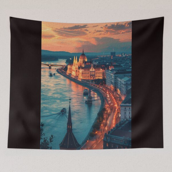 Item preview, TWILIGHT REFLECTIONS OVER BUDAPEST designed and sold by ArtbyRolleen.