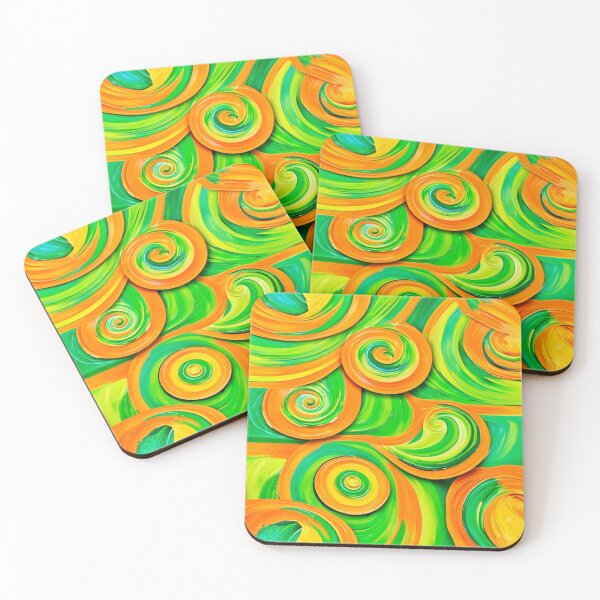 Item preview, Green and Orange Spiral designed and sold by Health And Fitness Posts e-Store.