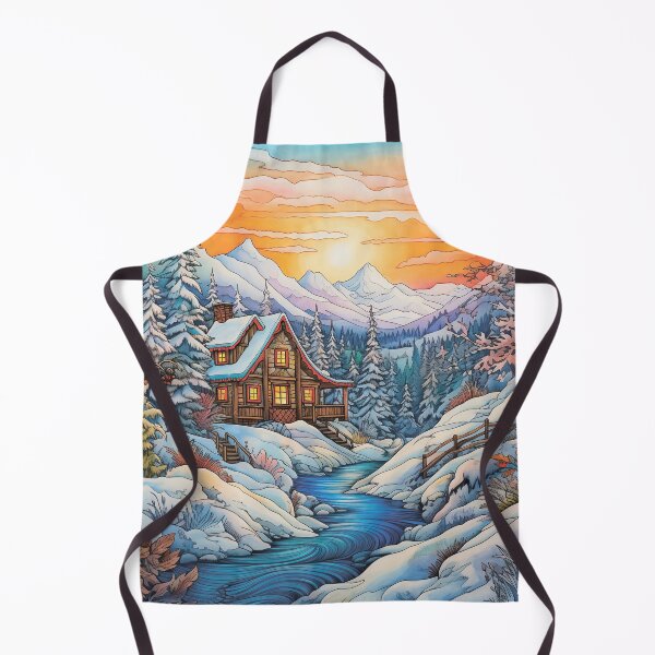 Item preview, Winter pattern.Winter landscape.Mountains in winter. Snow-covered house. designed and sold by MagelliShop.