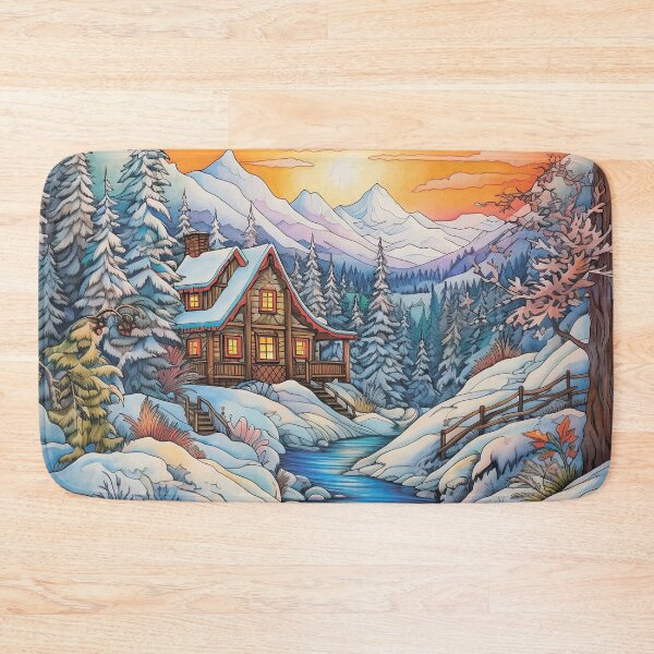 Item preview, Winter pattern.Winter landscape.Mountains in winter. Snow-covered house. designed and sold by MagelliShop.