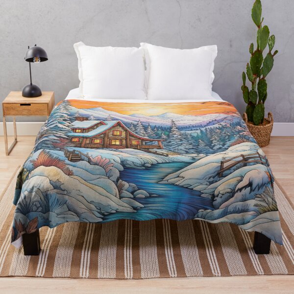 Item preview, Winter pattern.Winter landscape.Mountains in winter. Snow-covered house. designed and sold by MagelliShop.