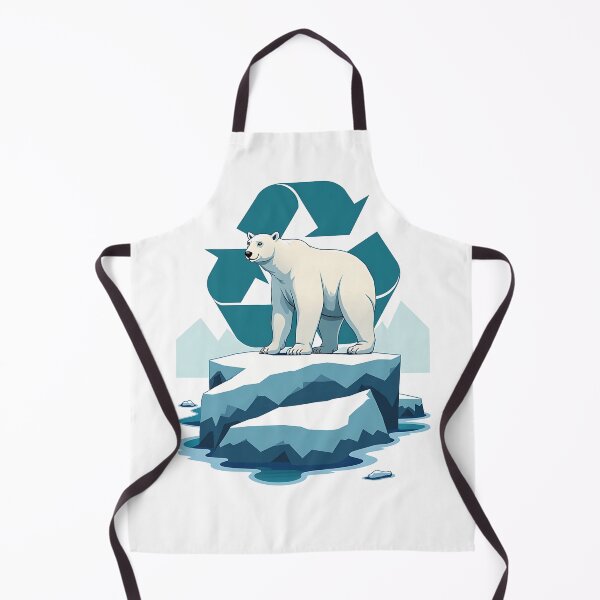 Item preview, A Polar Bear Standing on an Ice Cap with a Clean Recycling Symbol in the Background designed and sold by VibeTCreations.
