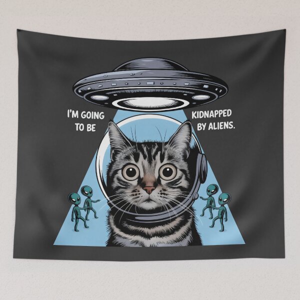 Item preview, Cat Abducted by Aliens - Close Encounter with Aliens designed and sold by Prime-Studio.
