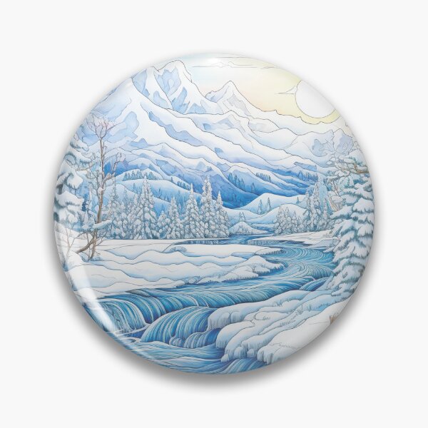 Item preview, Winter pattern.Winter landscape.Mountains in winter. Snow-covered house. designed and sold by MagelliShop.