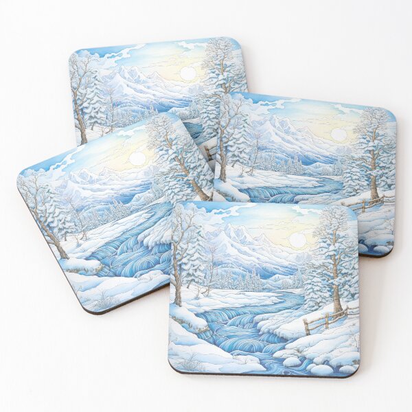 Item preview, Winter pattern.Winter landscape.Mountains in winter. Snow-covered house. designed and sold by MagelliShop.