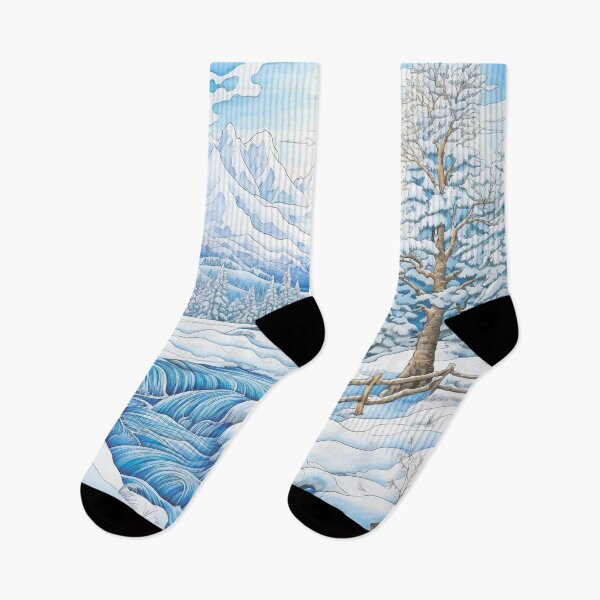 Item preview, Winter pattern.Winter landscape.Mountains in winter. Snow-covered house. designed and sold by MagelliShop.