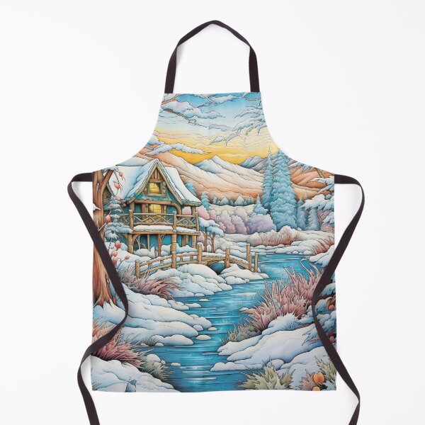 Item preview, Winter pattern.Winter landscape.Mountains in winter. Snow-covered house. designed and sold by MagelliShop.