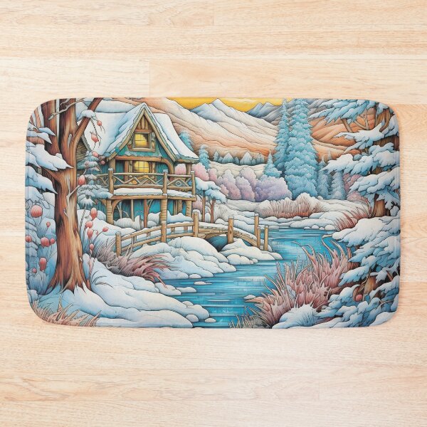 Item preview, Winter pattern.Winter landscape.Mountains in winter. Snow-covered house. designed and sold by MagelliShop.