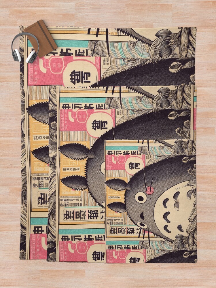 Thumbnail 5 of 6, Throw Blanket, Vintage Japanese Poster: Japanese Icon with Retro Charm designed and sold by IAPICTURE.