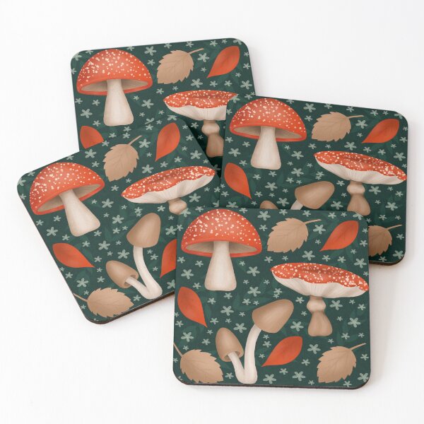Item preview, Mushroom Pattern in dark tones designed and sold by AnnikaisDrawing.