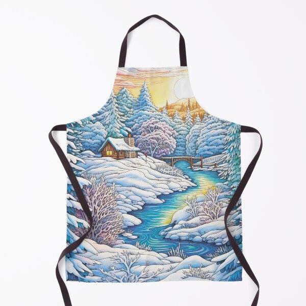 Item preview, Winter pattern.Winter landscape.Mountains in winter. Snow-covered house. designed and sold by MagelliShop.