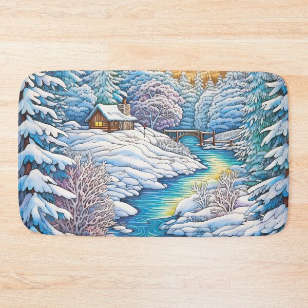 Item preview, Winter pattern.Winter landscape.Mountains in winter. Snow-covered house. designed and sold by MagelliShop.