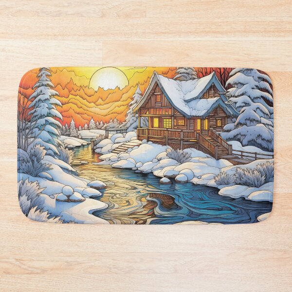 Item preview, Winter pattern.Winter landscape.Mountains in winter. Snow-covered house. designed and sold by MagelliShop.