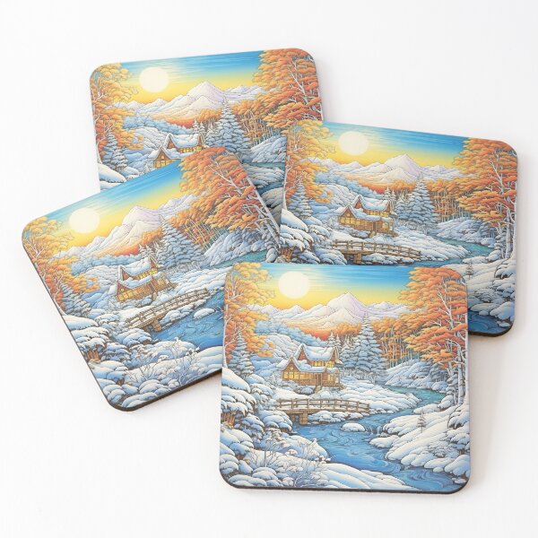 Item preview, Winter pattern.Winter landscape.Mountains in winter. Snow-covered house. designed and sold by MagelliShop.
