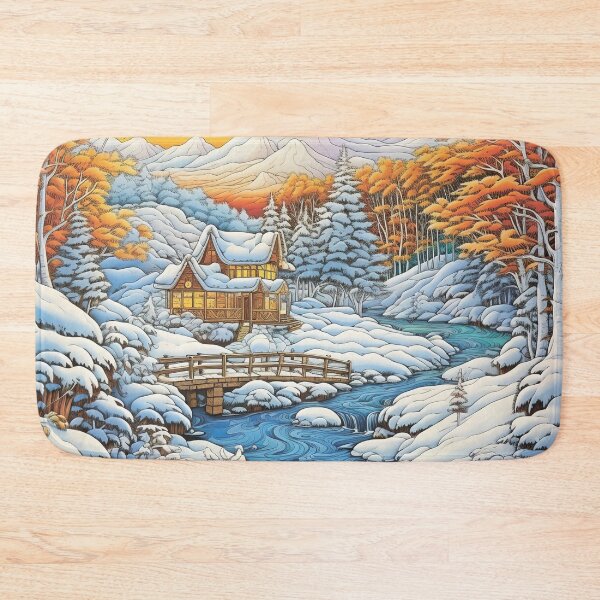 Item preview, Winter pattern.Winter landscape.Mountains in winter. Snow-covered house. designed and sold by MagelliShop.
