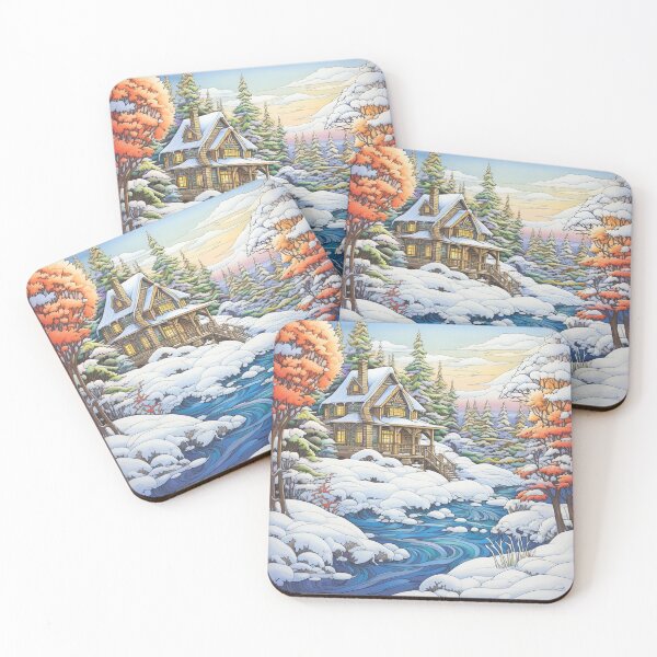 Item preview, Winter pattern.Winter landscape.Mountains in winter. Snow-covered house. designed and sold by MagelliShop.