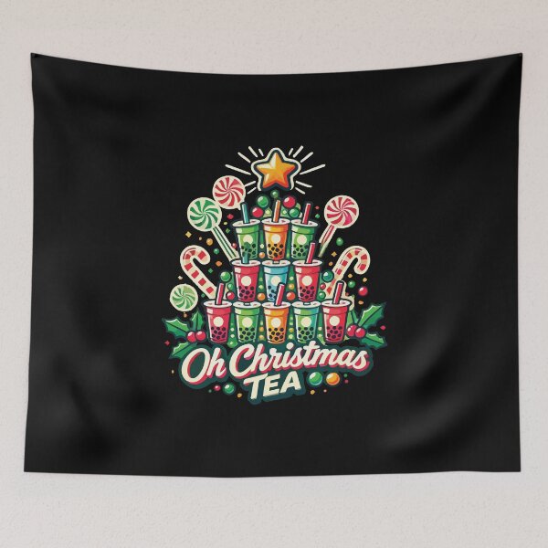 Item preview, Oh Christmas Tea – Funny Boba Bubble Tea Holiday designed and sold by chantastical.