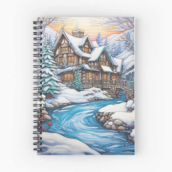 Item preview, Winter pattern.Winter landscape.Mountains in winter. Snow-covered house. designed and sold by MagelliShop.