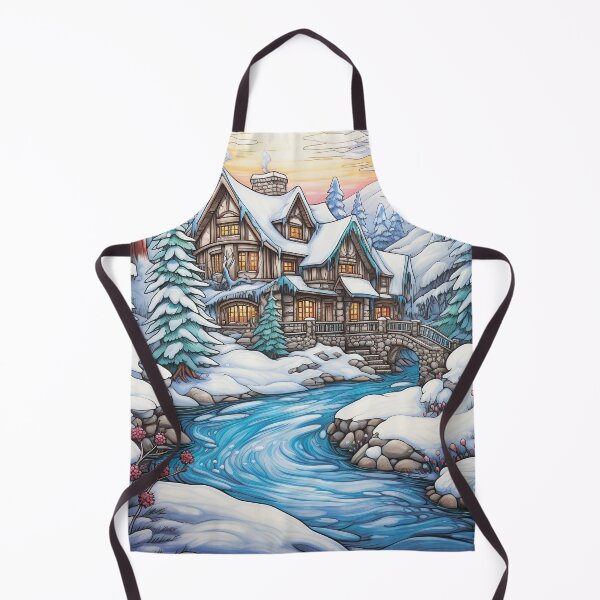 Item preview, Winter pattern.Winter landscape.Mountains in winter. Snow-covered house. designed and sold by MagelliShop.