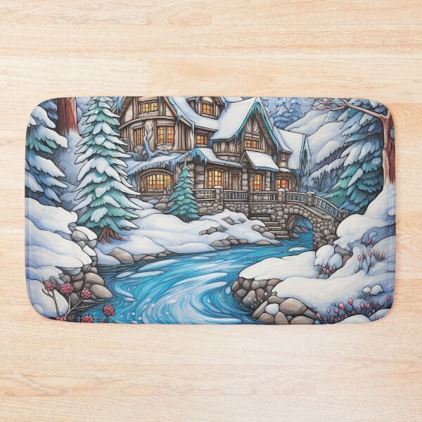 Item preview, Winter pattern.Winter landscape.Mountains in winter. Snow-covered house. designed and sold by MagelliShop.