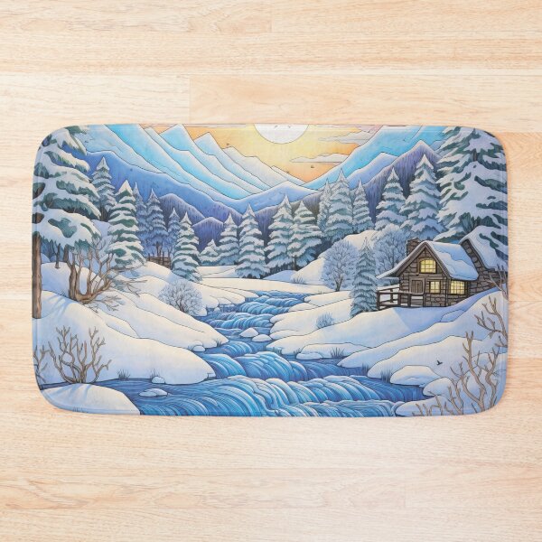 Item preview, Winter pattern.Winter landscape.Mountains in winter. Snow-covered house. designed and sold by MagelliShop.