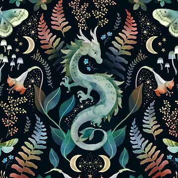 Artwork thumbnail, Mystic woodland dragon autumn by adenaJ