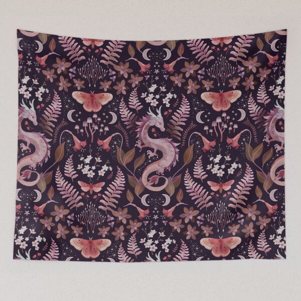 Item preview, Mystic woodland dragon warm purple peach designed and sold by adenaJ.