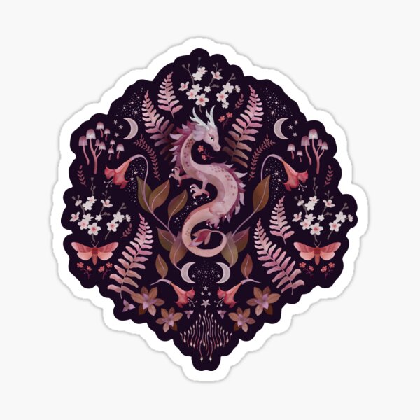 Item preview, Mystic woodland dragon warm purple peach designed and sold by adenaJ.