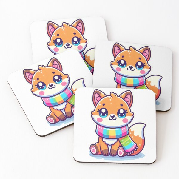 Item preview, Kawaii Winter Fox - Adorable Colorful and Cheerful Design designed and sold by NathalieRached.