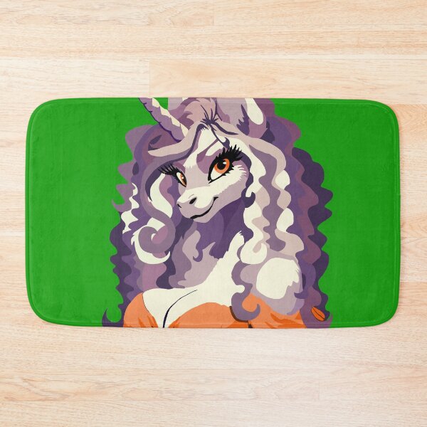 Item preview, Monochrome Unicorn Lady wears Bright Orange designed and sold by KlakkDrawsStuff.
