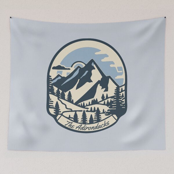 Item preview, Vintage Adirondack Mountain Design | Retro Outdoor Art designed and sold by gwilsonupstate.