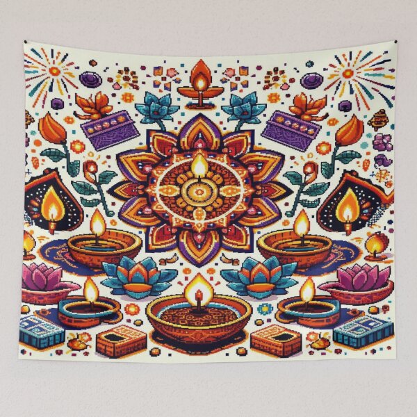 Item preview, Diwali Pixel Art designed and sold by Imaginarium of Chaos falcon88 .