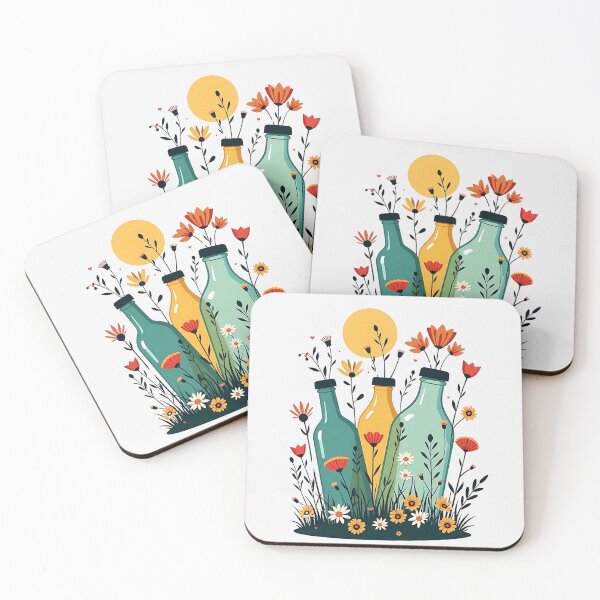 Item preview, A Field of Flowers Growing Out of a Pile of Recycled Bottles and Cans designed and sold by VibeTCreations.