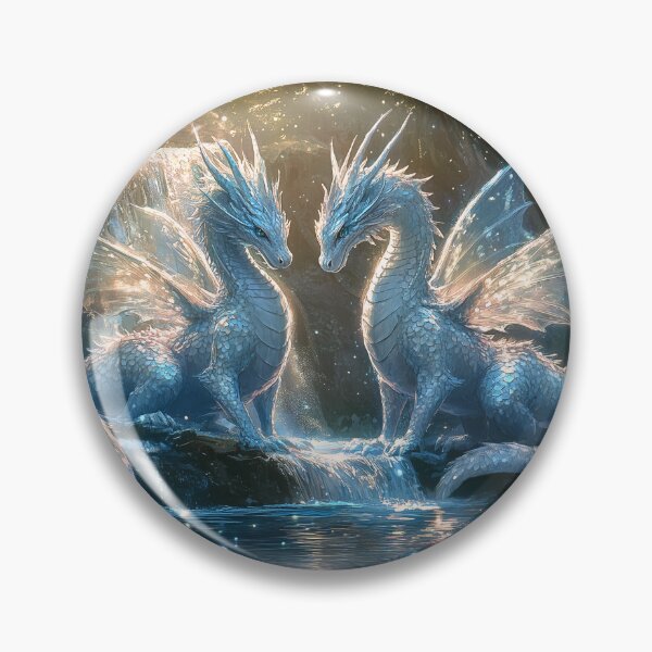Item preview, Dragons in a Forest Waterfall designed and sold by ACastilloArt.