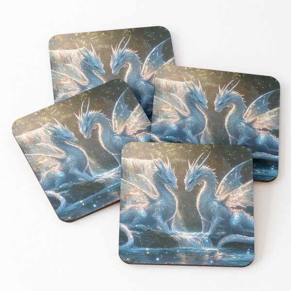 Item preview, Dragons in a Forest Waterfall designed and sold by ACastilloArt.