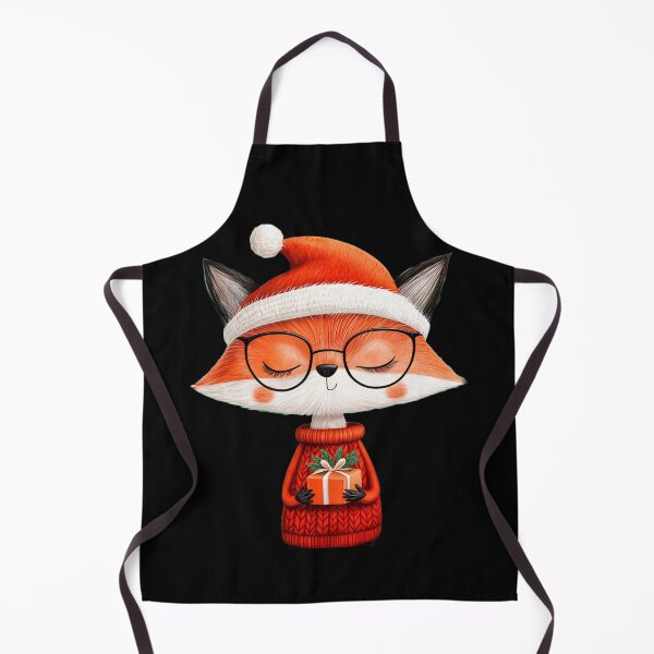 Item preview, Christmas Gift, Christmas Fox in a Santa Hat with a Gift designed and sold by KrisArtZone.