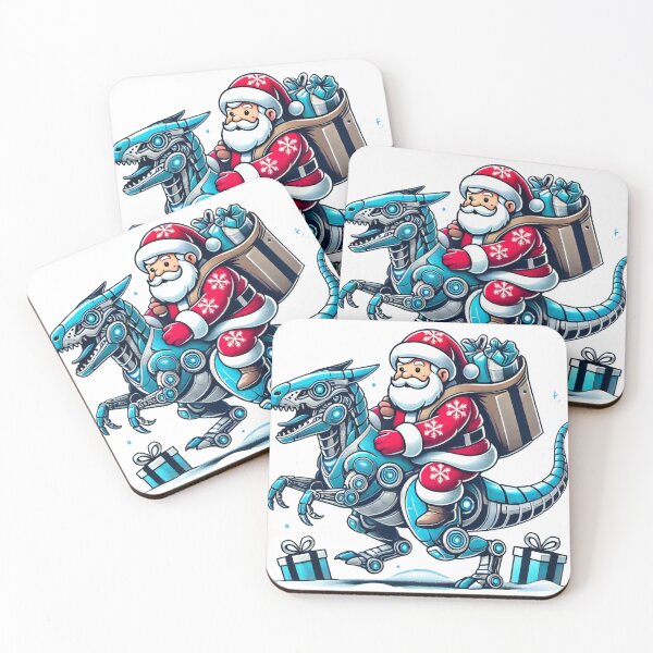 Item preview, Santa Riding a Robotic Dinosaur designed and sold by AIARTIST1.