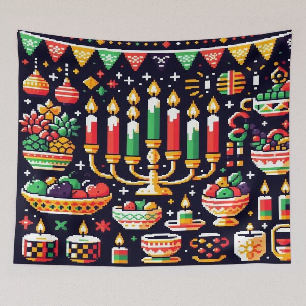 Item preview, Kwanzaa Pixel Celebration designed and sold by Imaginarium of Chaos falcon88 .