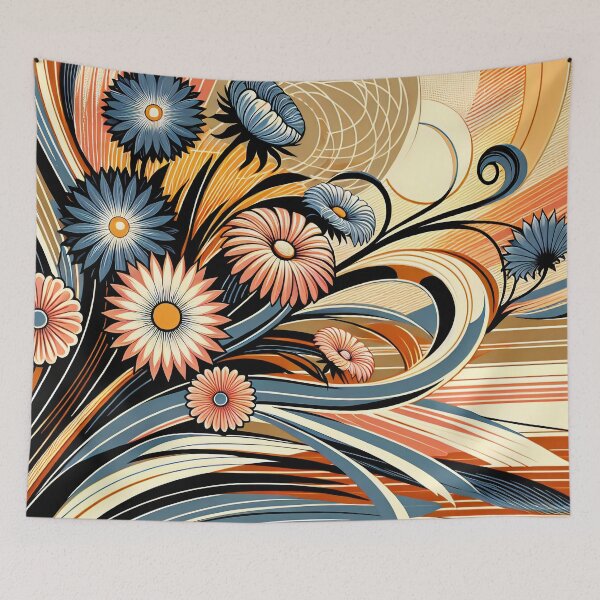 Item preview, September Birth Flower Aster Abstract Art Deco designed and sold by Truck Stop One.