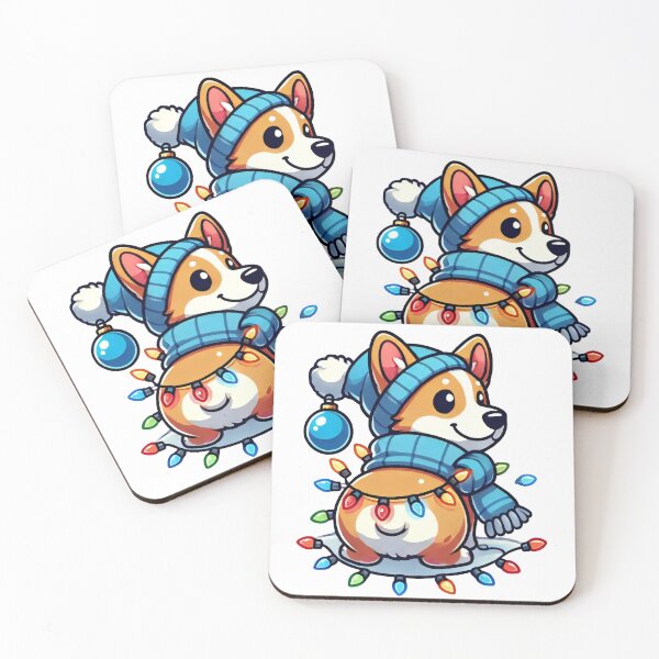 Item preview, Festive Corgi Wrapped in Holiday Lights designed and sold by AIARTIST1.