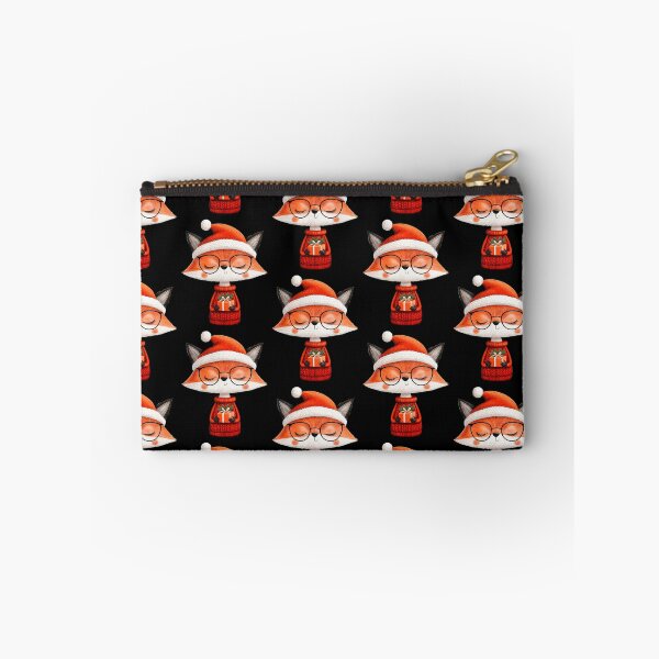 Item preview, Christmas Gift, Christmas Fox in a Santa Hat with a Gift designed and sold by KrisArtZone.
