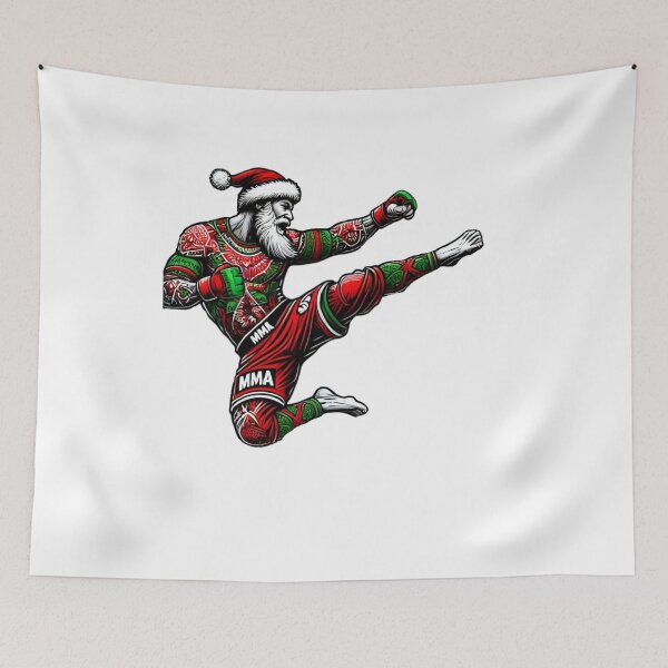 Item preview, MMA Santa Flying Kick Funny Christmas designed and sold by BlankCanvasHaHa.