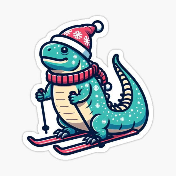 Artikel-Vorschau von Godzilla beim Skifahren, designt und verkauft von Kobeko.