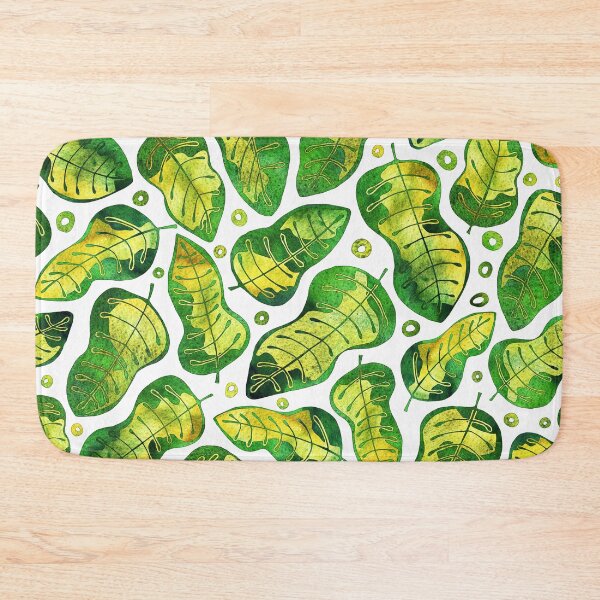 Item preview, Green Hand Drawn Watercolor Tropical Leaves Pattern designed and sold by schorrnuff.