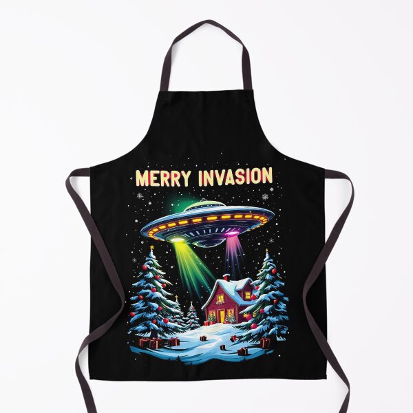 Item preview, Alien Christmas Invasion - Festive UFO Landing designed and sold by BNCH44.