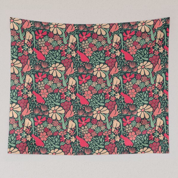 Item preview, Pájaros y flores - Agnes designed and sold by Gatto Viola Designs by Alessandra Ragusa.