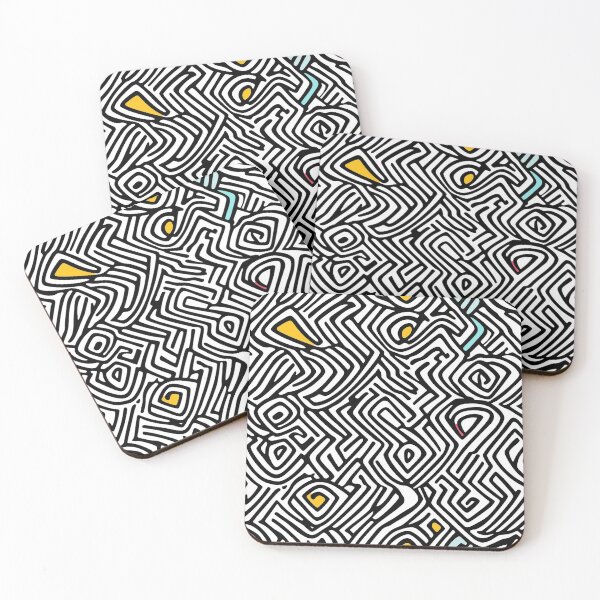 Item preview, Modern Abstract Maze with Pop Colors designed and sold by trendteezstore.