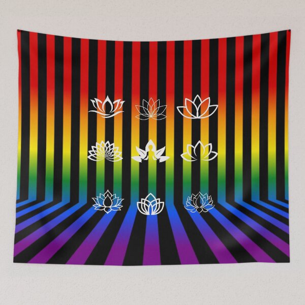 Item preview, Grid Design Lotus, Classic pride Flag, Yoga Lovers, Spiritual, meditation, Spiritual, Grid Pattern,  Wellness, Flowers, Calmness,  designed and sold by PrideBeProud.