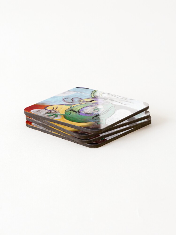 Thumbnail 4 of 5, Coasters (Set of 4), Cloud Dragon designed and sold by InfinitePathArt.