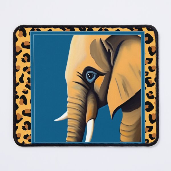 Item preview, Bold Blue and Gold Elephant with Cheetah Pattern designed and sold by MarikaJohnson.
